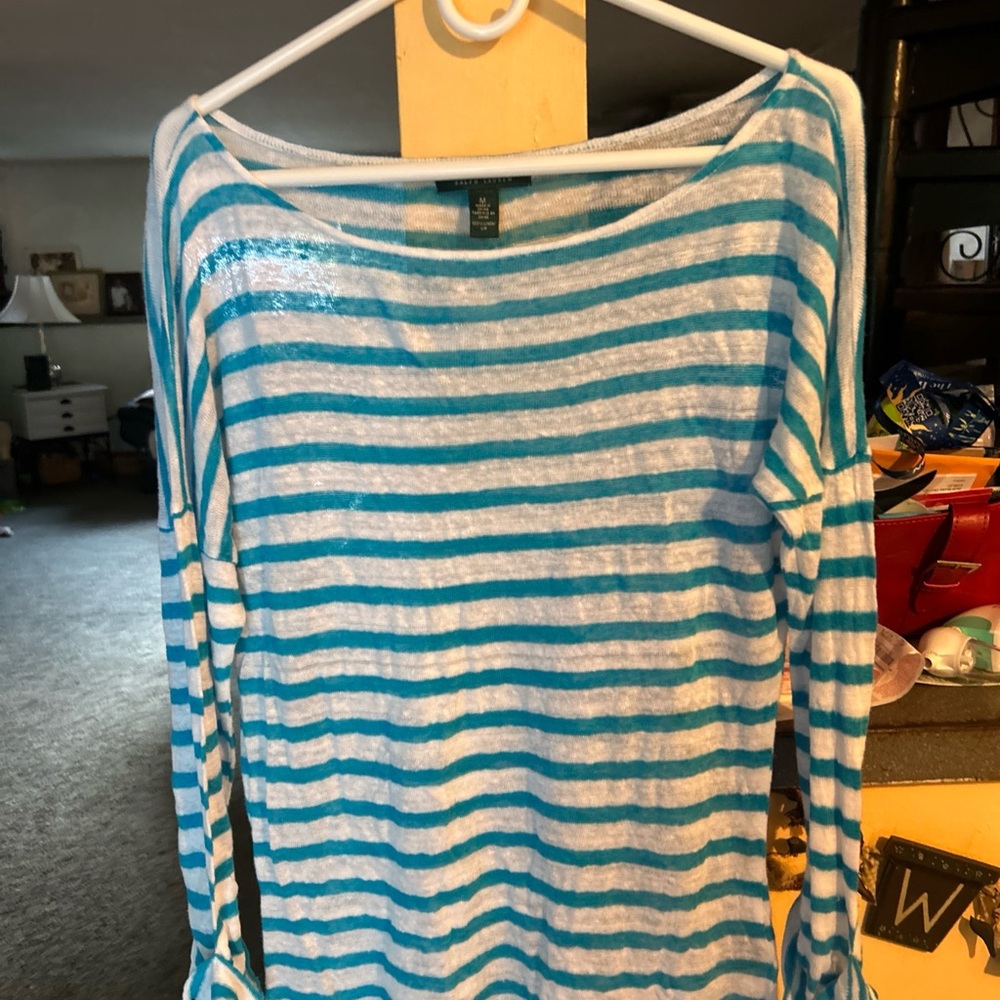 Ralph Lauren Blue Cut Out Blouse